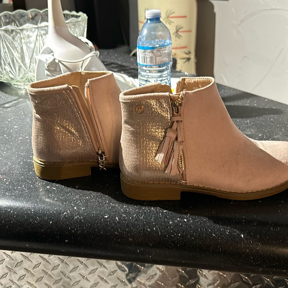 Swede and metallic boots
